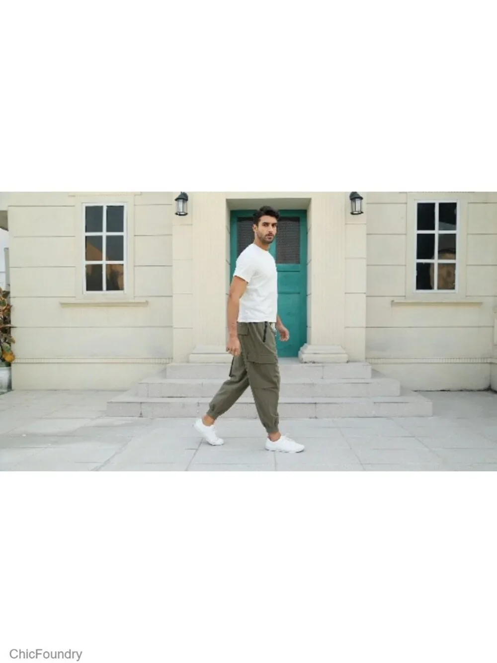 Men's Cotton Joggers Casual Baggy Tapered Sweatpants Cargo Multi-Pocket